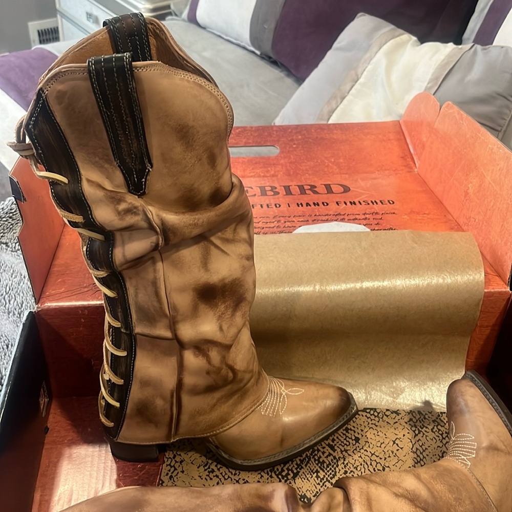 Freebird Tan Lace Up Jules Boots